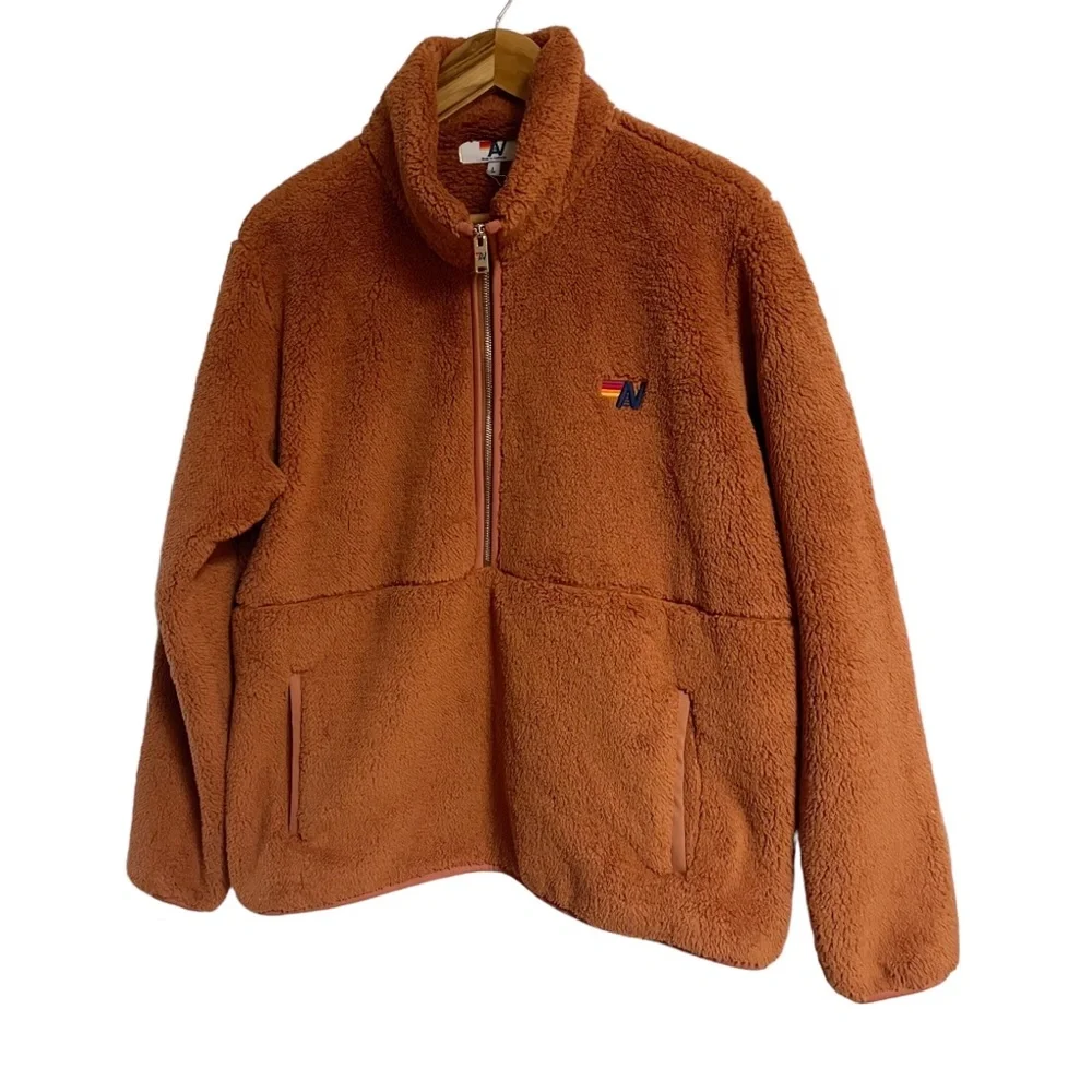 Aviator Nation Teddy Unisex Half Zip Jacket - Picture 1 of 2